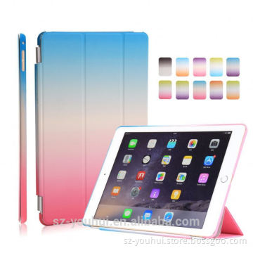 High Quality Rainbow Color Smart Leather Wallet Case For Ipad Air 1 2 6